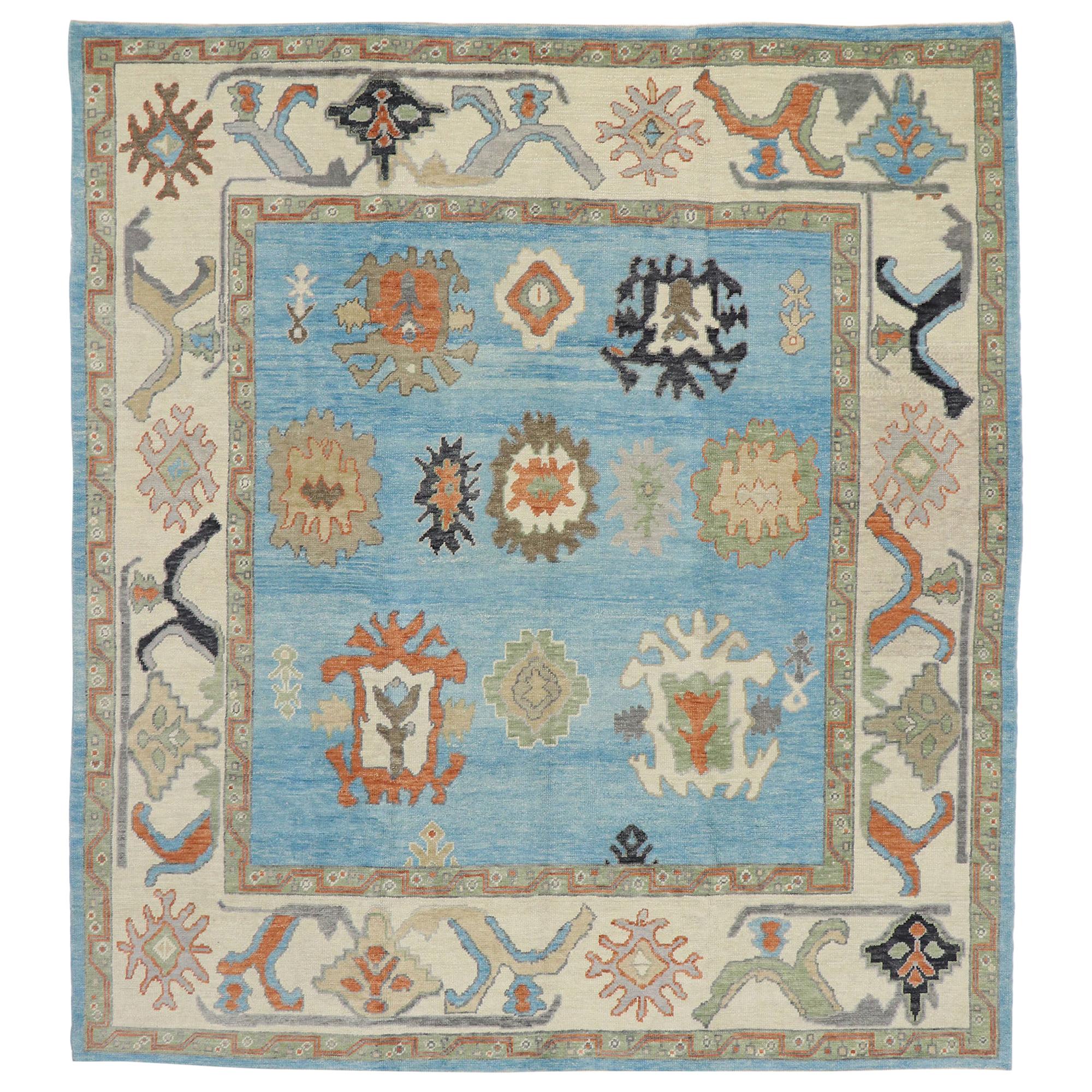 New Contemporary Turkish Oushak Rug with Modern Style For Sale at 1stDibs