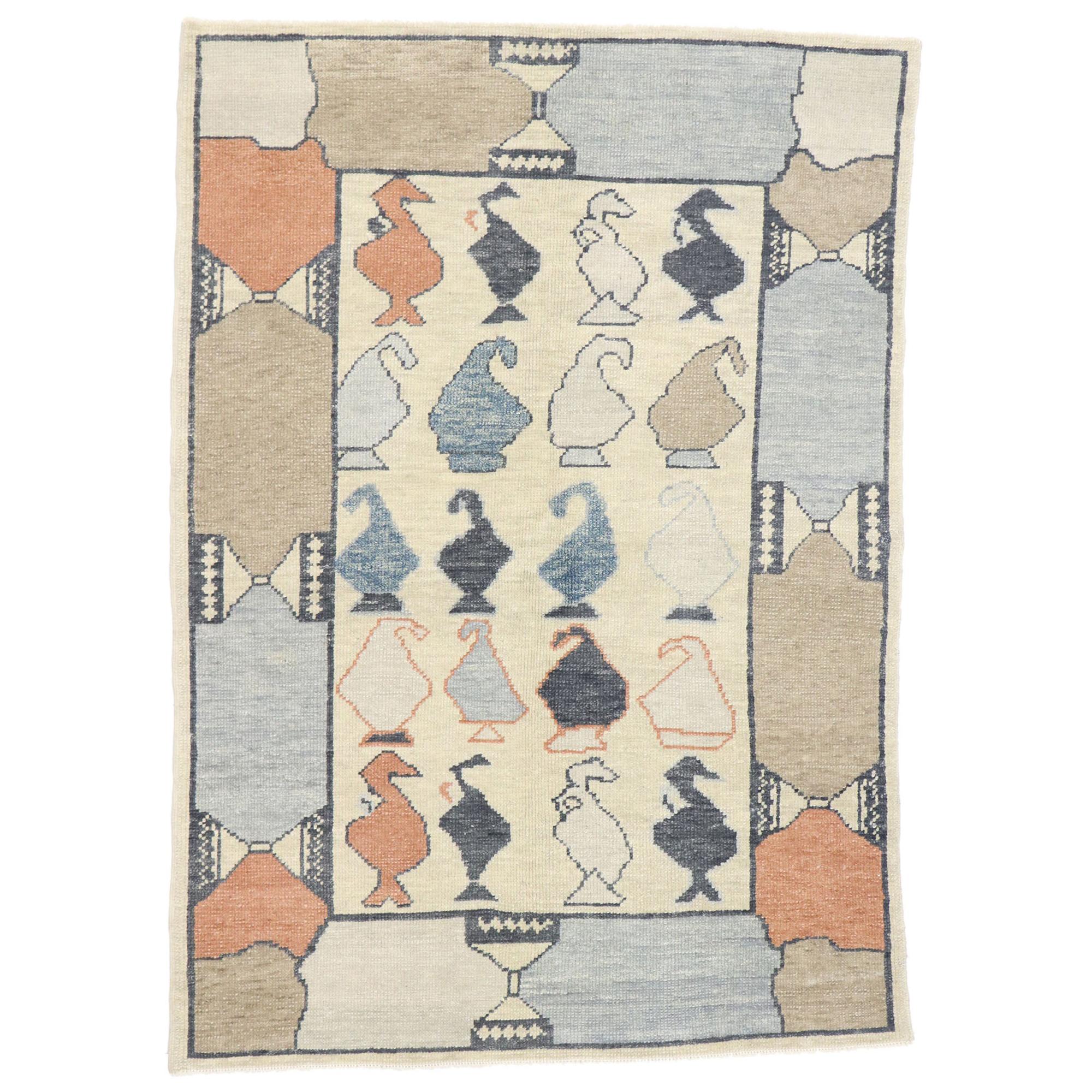 New Contemporary Turkish Oushak Rug with Modern Style
