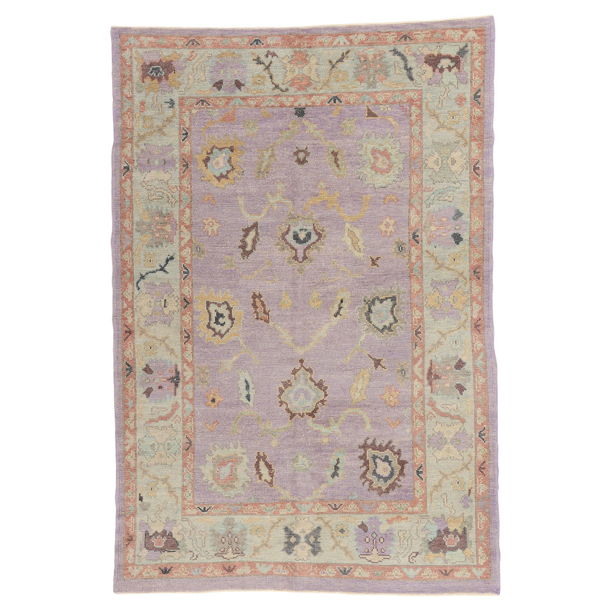 Nouveau tapis Oushak turc contemporain de style Modernity