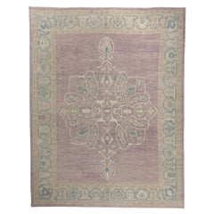 New Contemporary Purple Turkish Oushak Rug with Modern Style