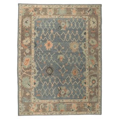 Modern Oushak Turkish Rug, Contemporary Elegance Meets Global Chic