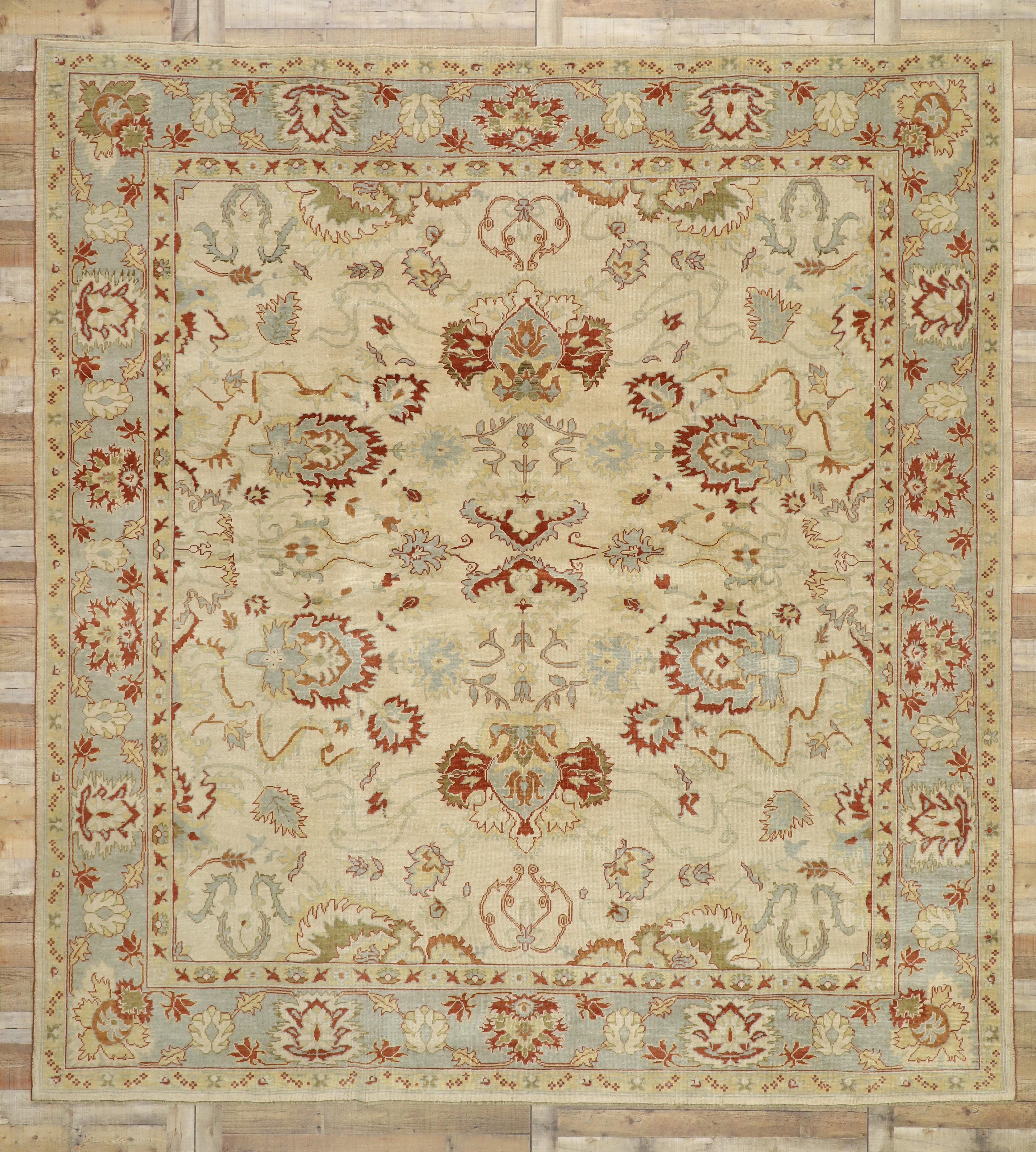 New Contemporary Turkish Oushak Rug with Modern Transitional Style For Sale 6