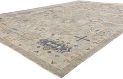 Nouveau tapis contemporain turc Oushak au style moderne et transitionnel