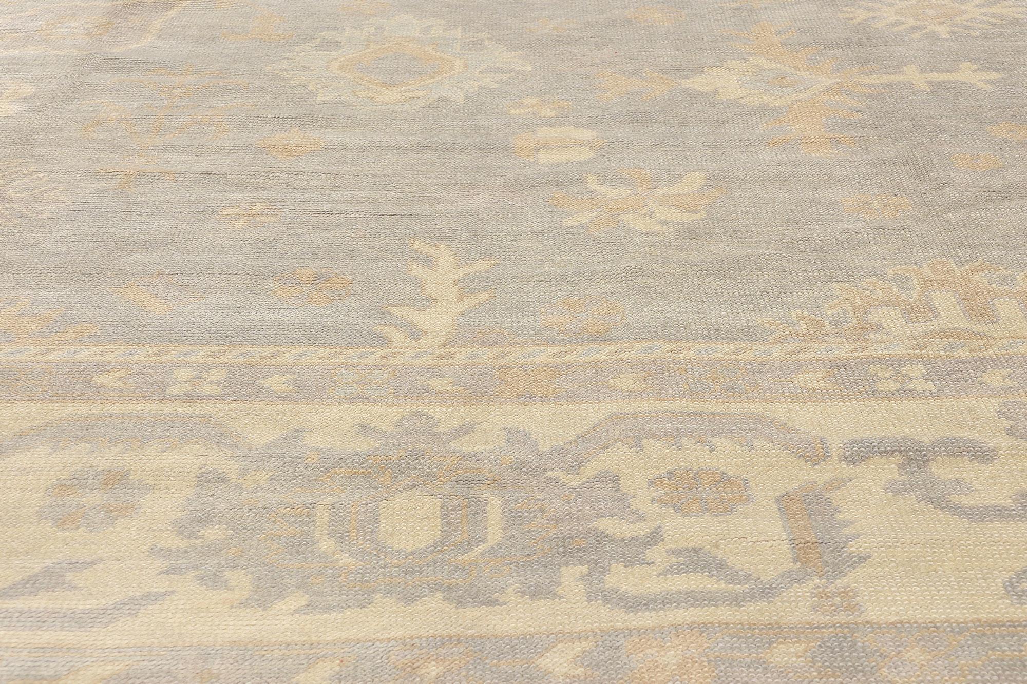 New Organic Modern Turkish Oushak Carpet with Minimalist Style In New Condition For Sale In Dallas, TX