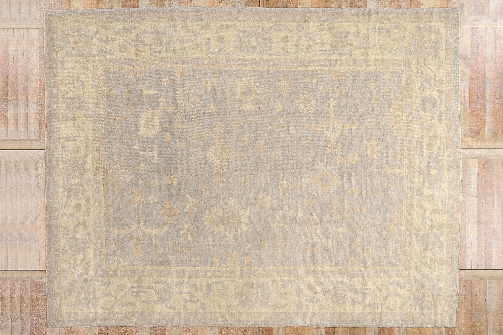 New Organic Modern Turkish Oushak Carpet with Minimalist Style For Sale 3