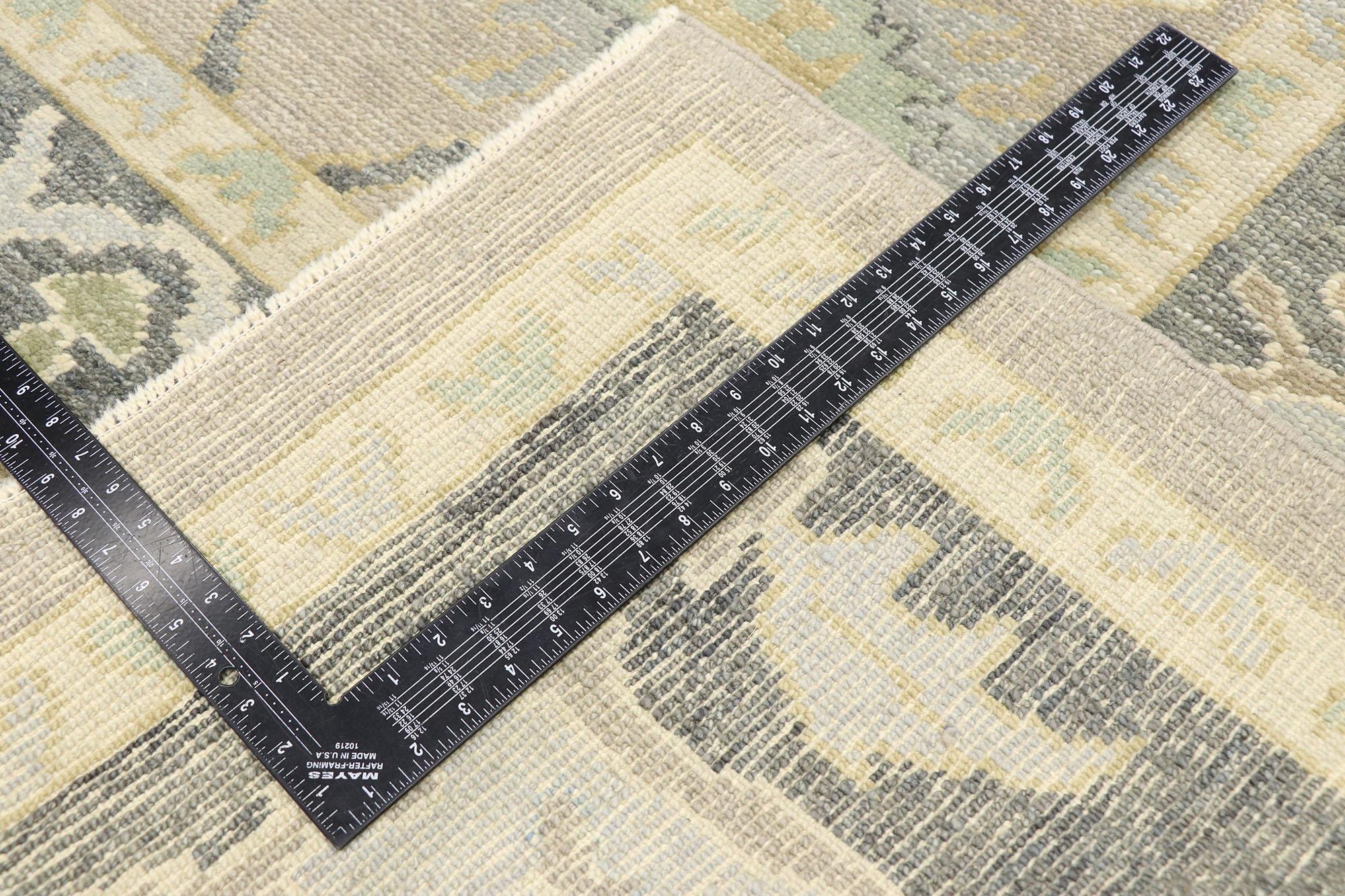 Wool New Contemporary Turkish Oushak Rug with Modern Transitional Style For Sale