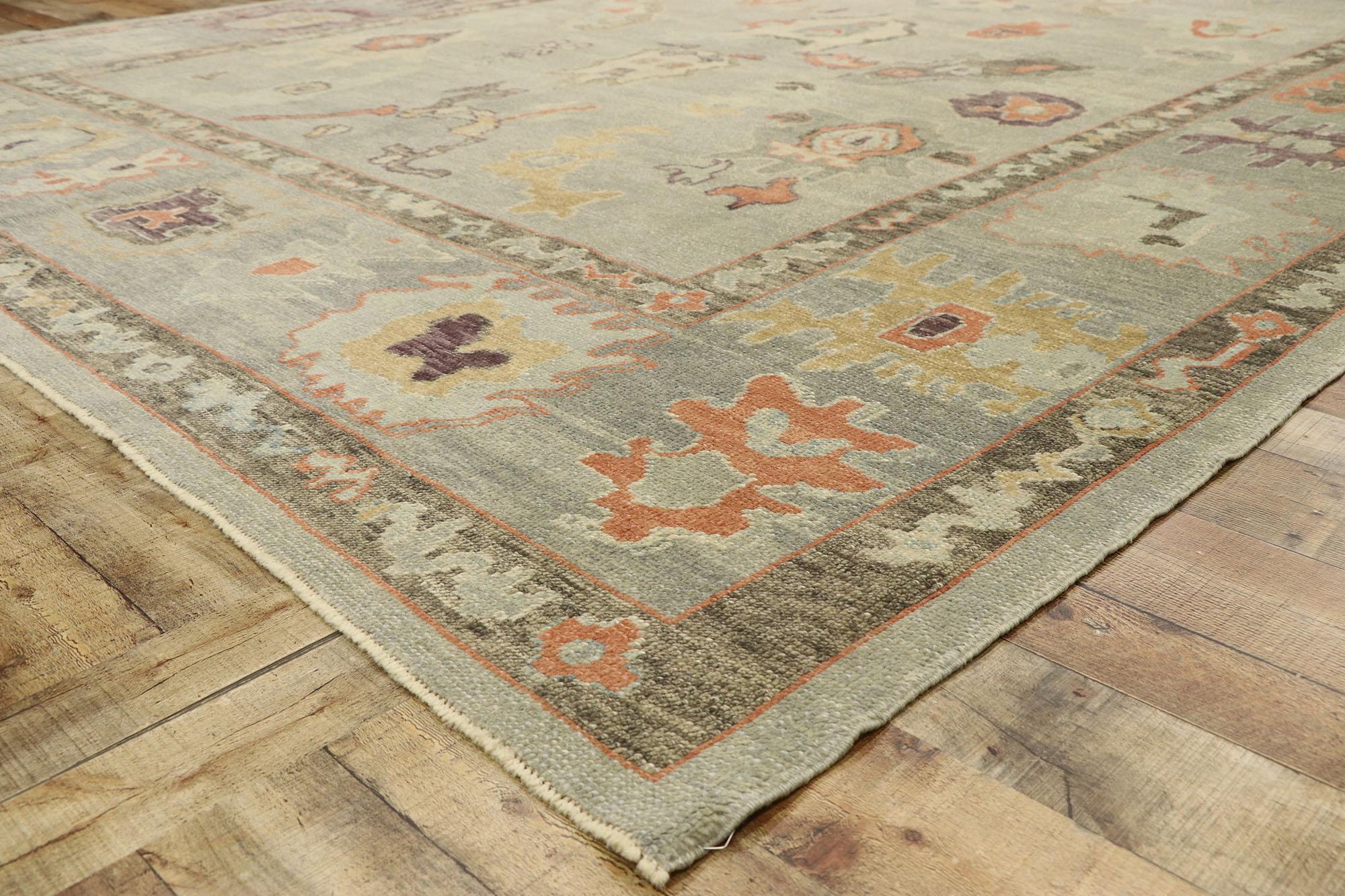New Contemporary Turkish Oushak Rug with Modern Transitional Style For Sale 1