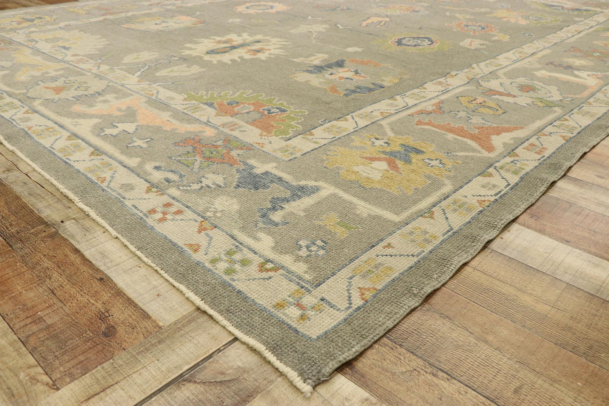 New Contemporary Turkish Oushak Rug with Modern Transitional Style For Sale 1