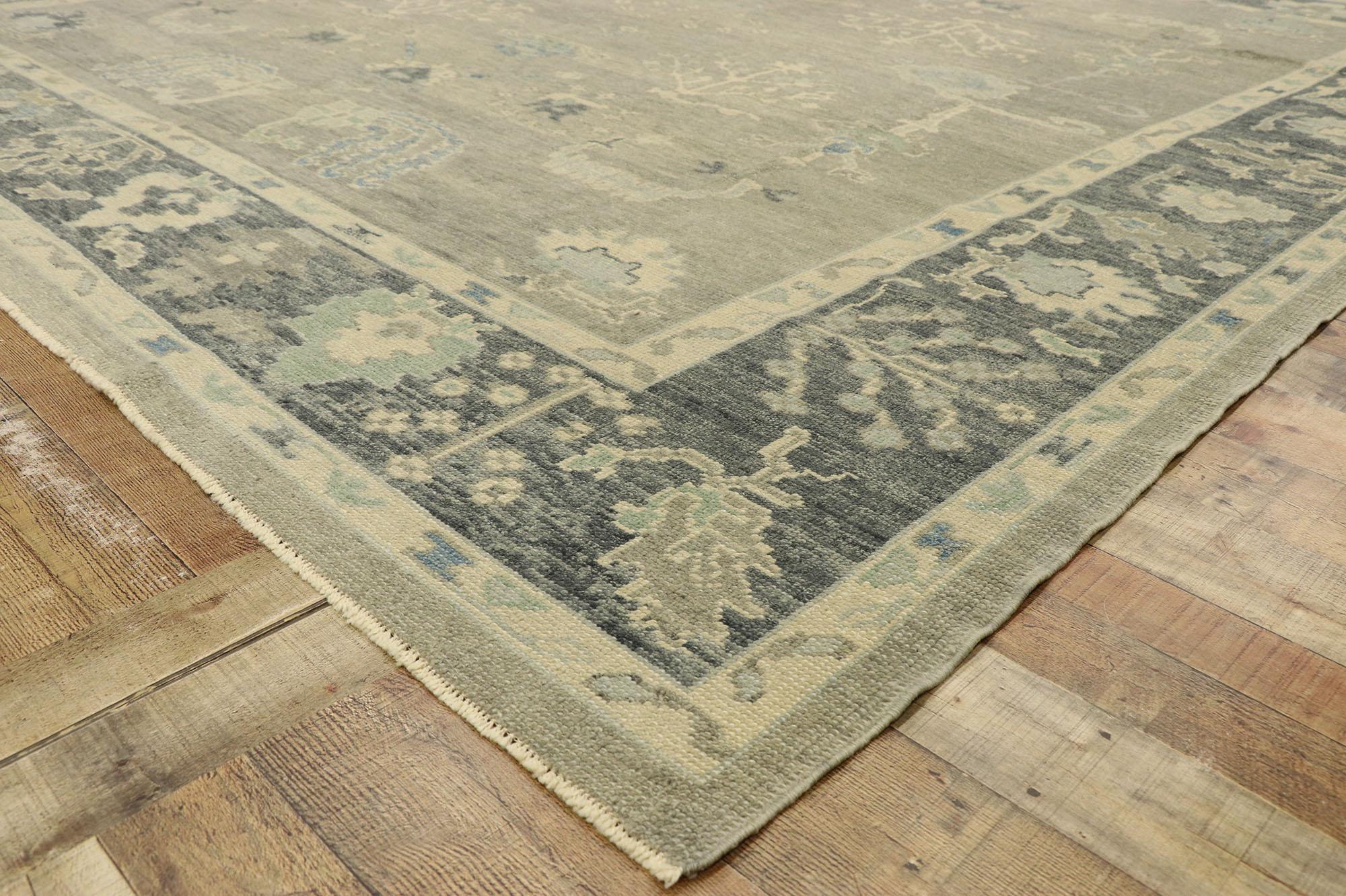 New Contemporary Turkish Oushak Rug with Modern Transitional Style For Sale 1