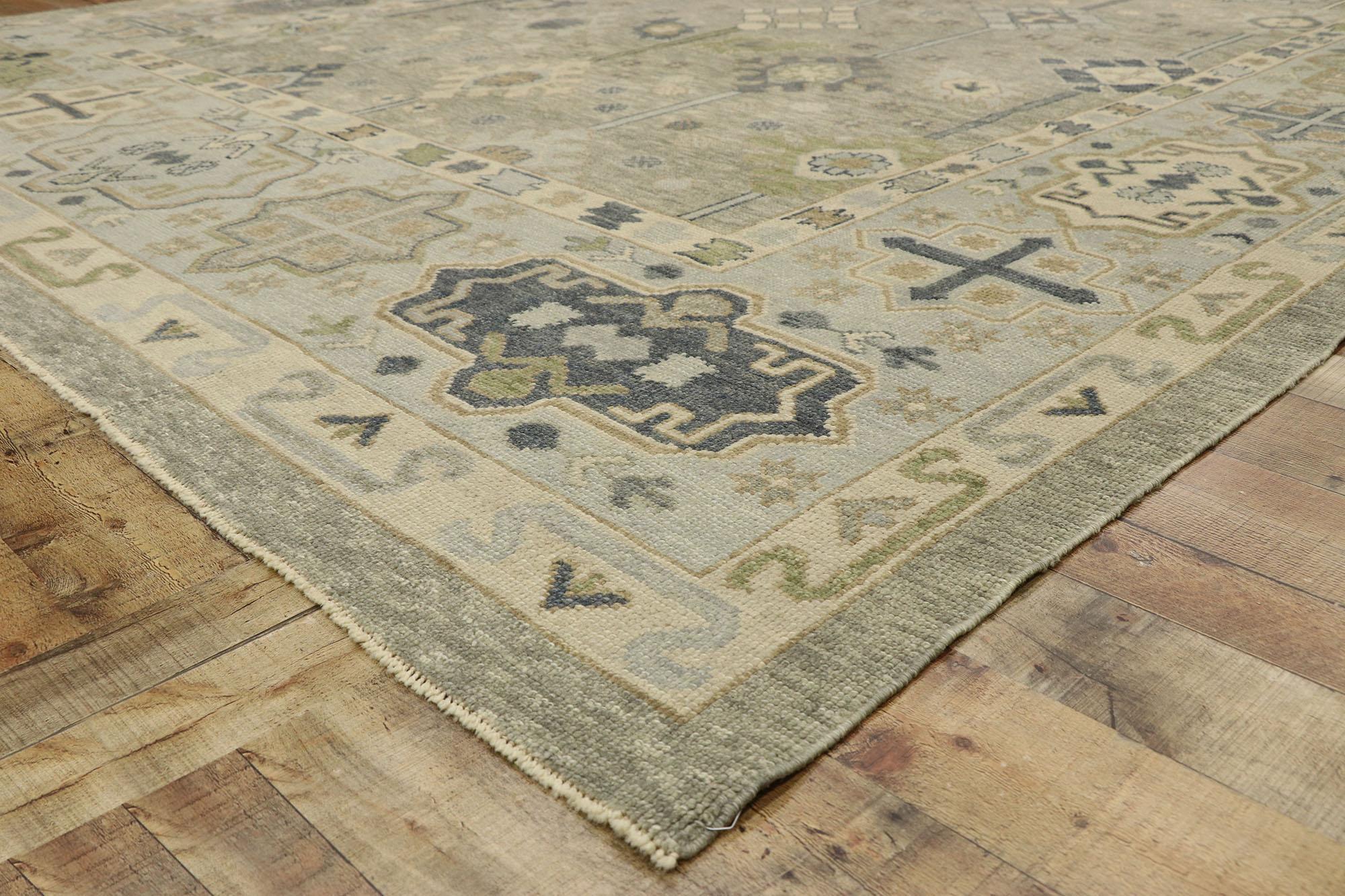 New Contemporary Turkish Oushak Rug with Modern Transitional Style For Sale 1