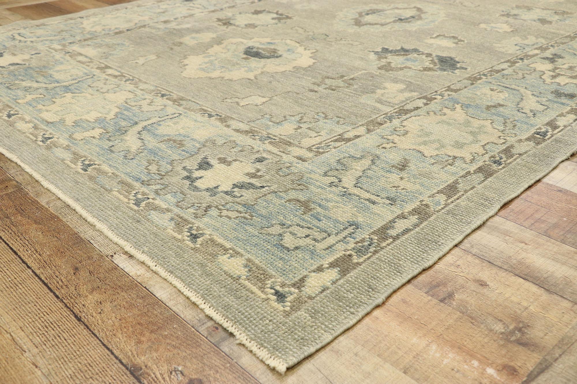 New Contemporary Turkish Oushak Rug with Modern Transitional Style For Sale 1