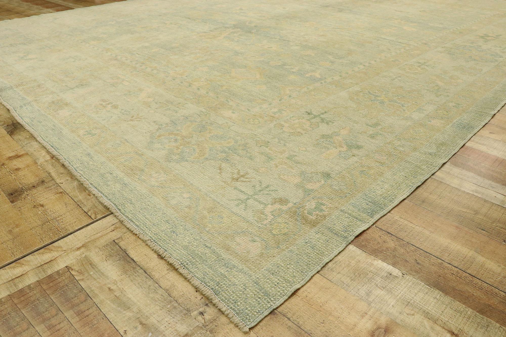 New Contemporary Turkish Oushak Rug with Modern Transitional Style 1
