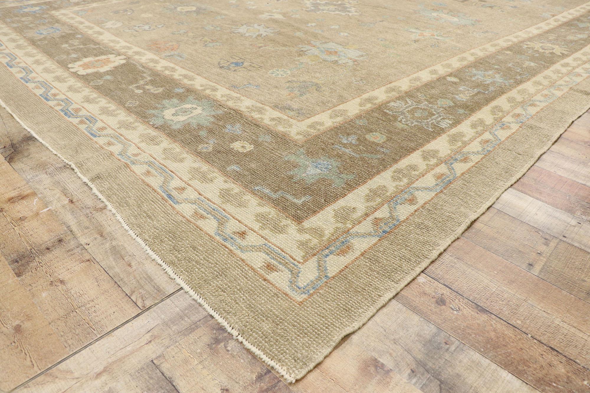 New Contemporary Turkish Oushak Rug with Modern Transitional Style For Sale 1