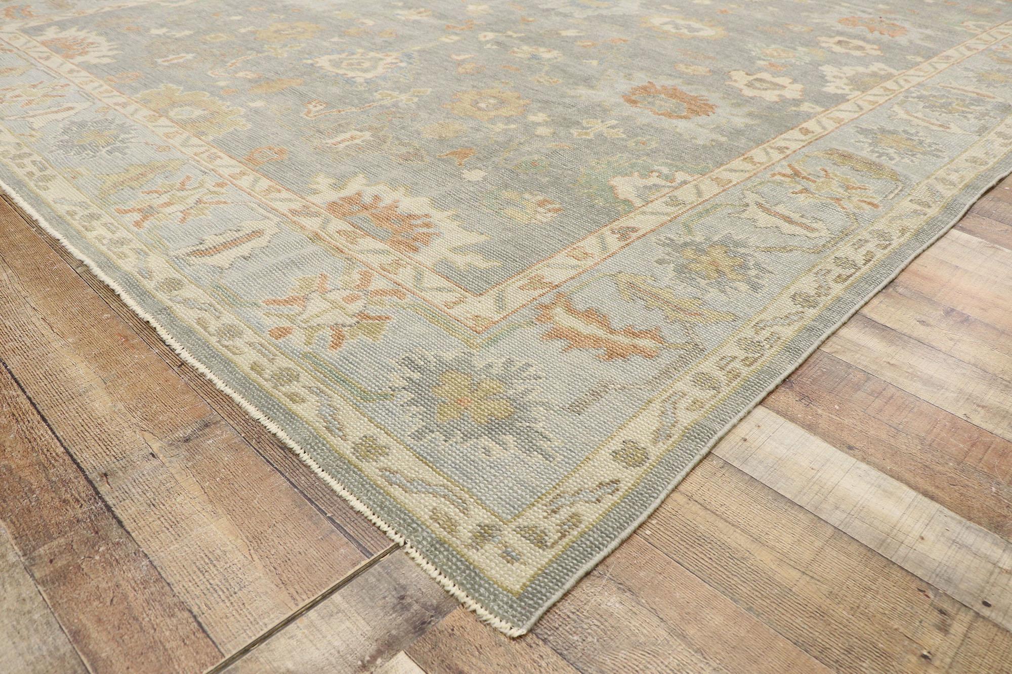 New Contemporary Turkish Oushak Rug with Modern Transitional Style For Sale 1