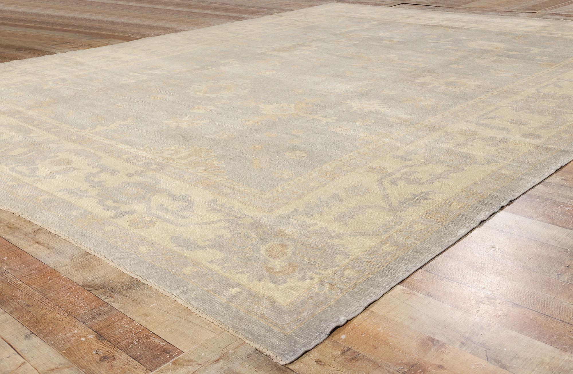 New Organic Modern Turkish Oushak Carpet with Minimalist Style For Sale 1