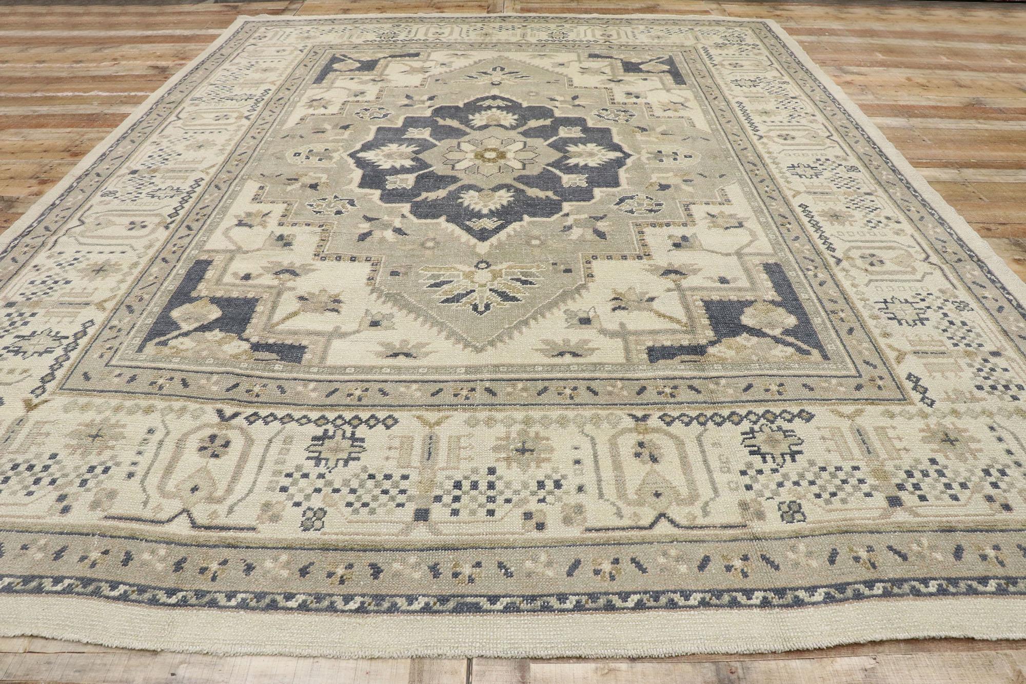 New Contemporary Turkish Oushak Rug with Modern Transitional Style For Sale 2