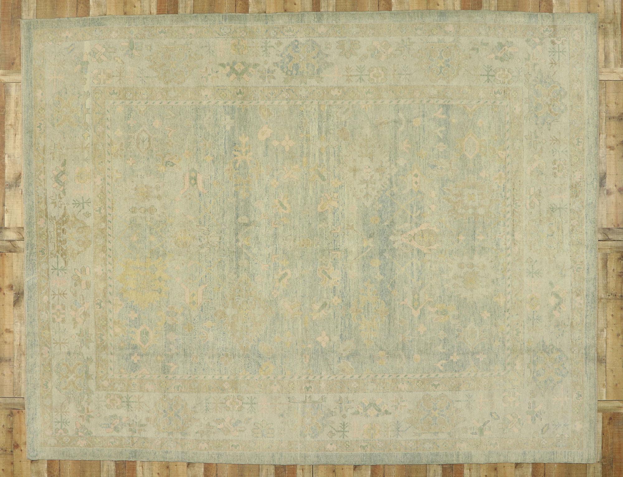 New Contemporary Turkish Oushak Rug with Modern Transitional Style 3