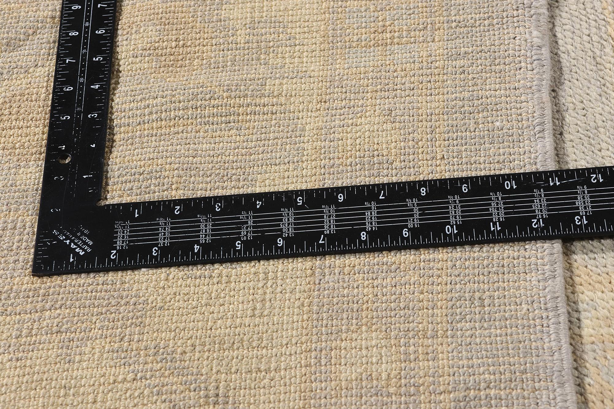 Wool New Organic Modern Turkish Oushak Carpet with Minimalist Style For Sale