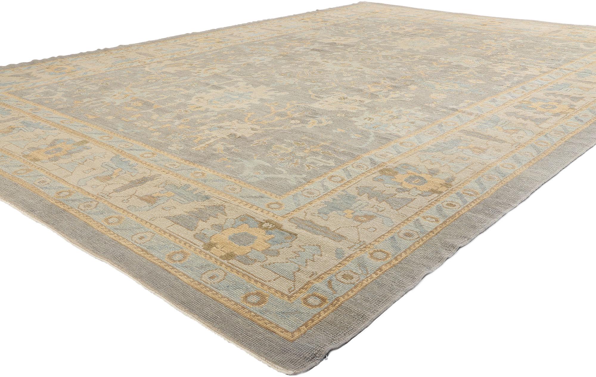 Nueva Alfombra Turca Contemporánea Oushak de Estilo Transicional Moderno Siglo XXI y contemporáneo en venta