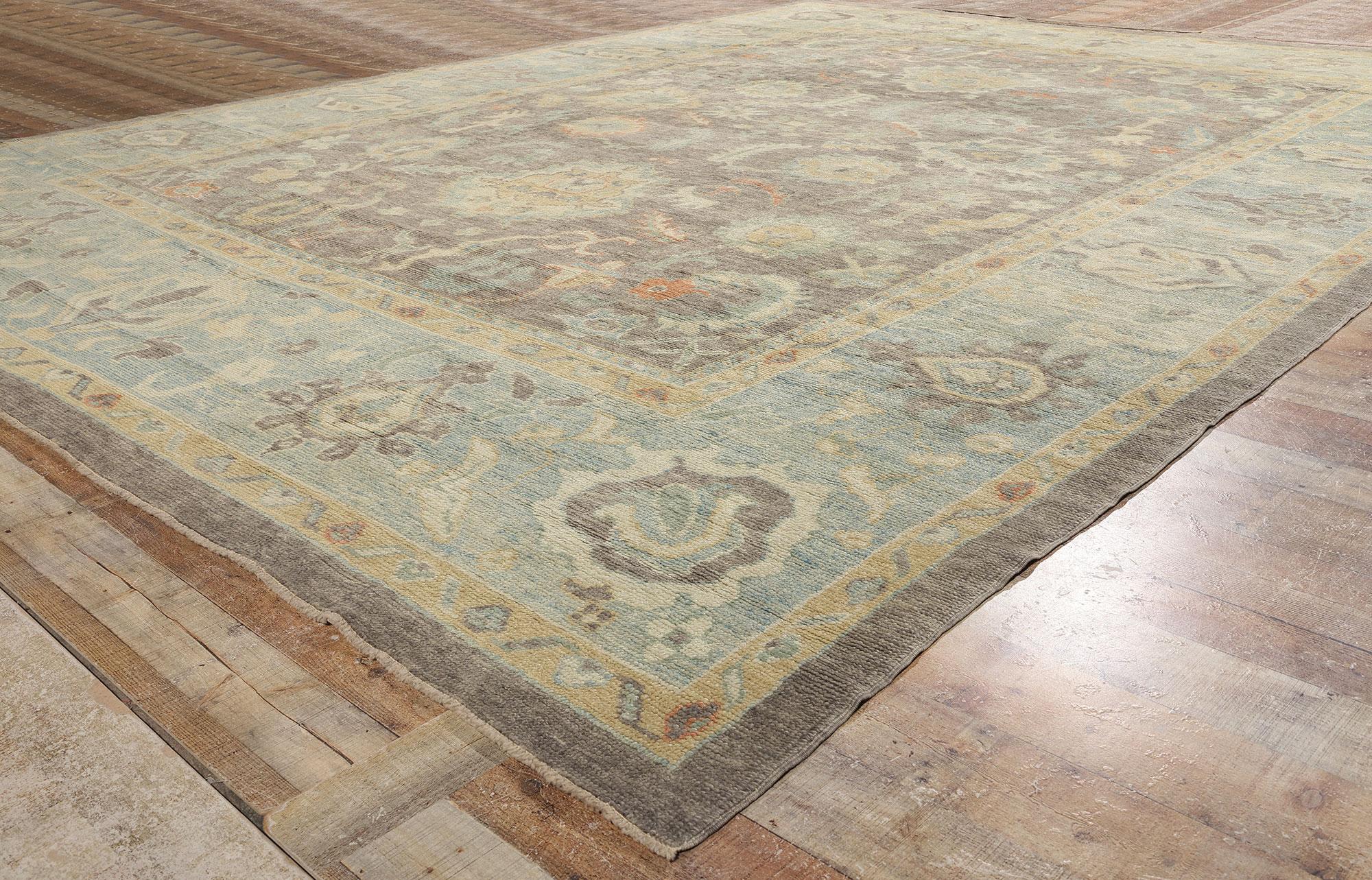 New Contemporary Turkish Oushak Rug with Modern Transitional Style For Sale 2