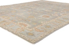 New Modern Turkish Oushak Carpet with Transitional Style