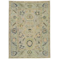 Nouveau tapis contemporain turc Oushak au style moderne et transitionnel