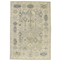 New Contemporary Turkish Oushak Rug with Modern Transitional Style