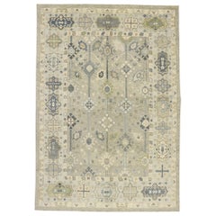 Nouveau tapis contemporain turc Oushak au style moderne et transitionnel