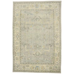 Nouveau tapis contemporain turc Oushak au style moderne et transitionnel