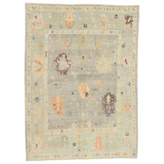 New Contemporary Turkish Oushak Rug with Modern Transitional Style