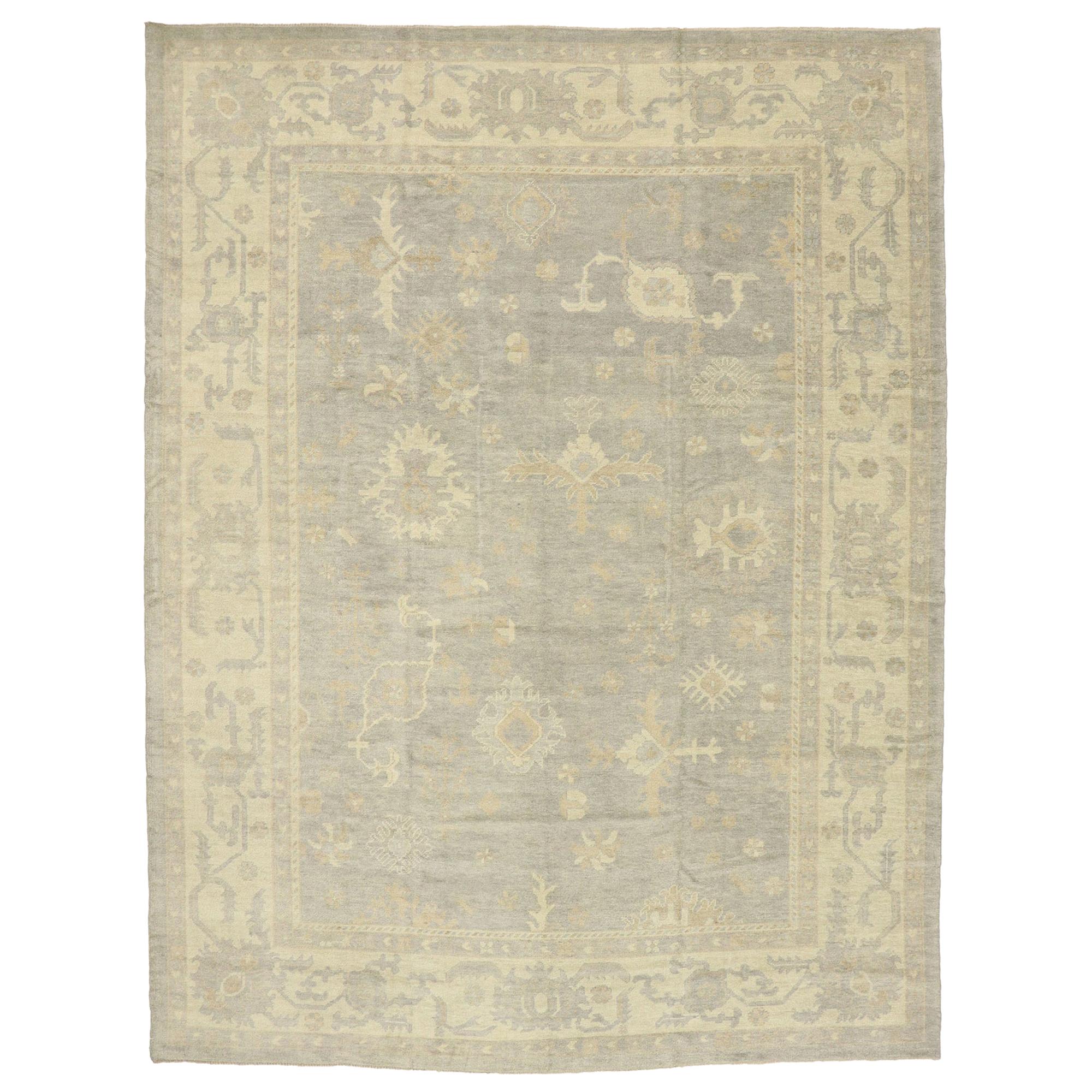 New Contemporary Turkish Oushak Rug with Modern Transitional Style