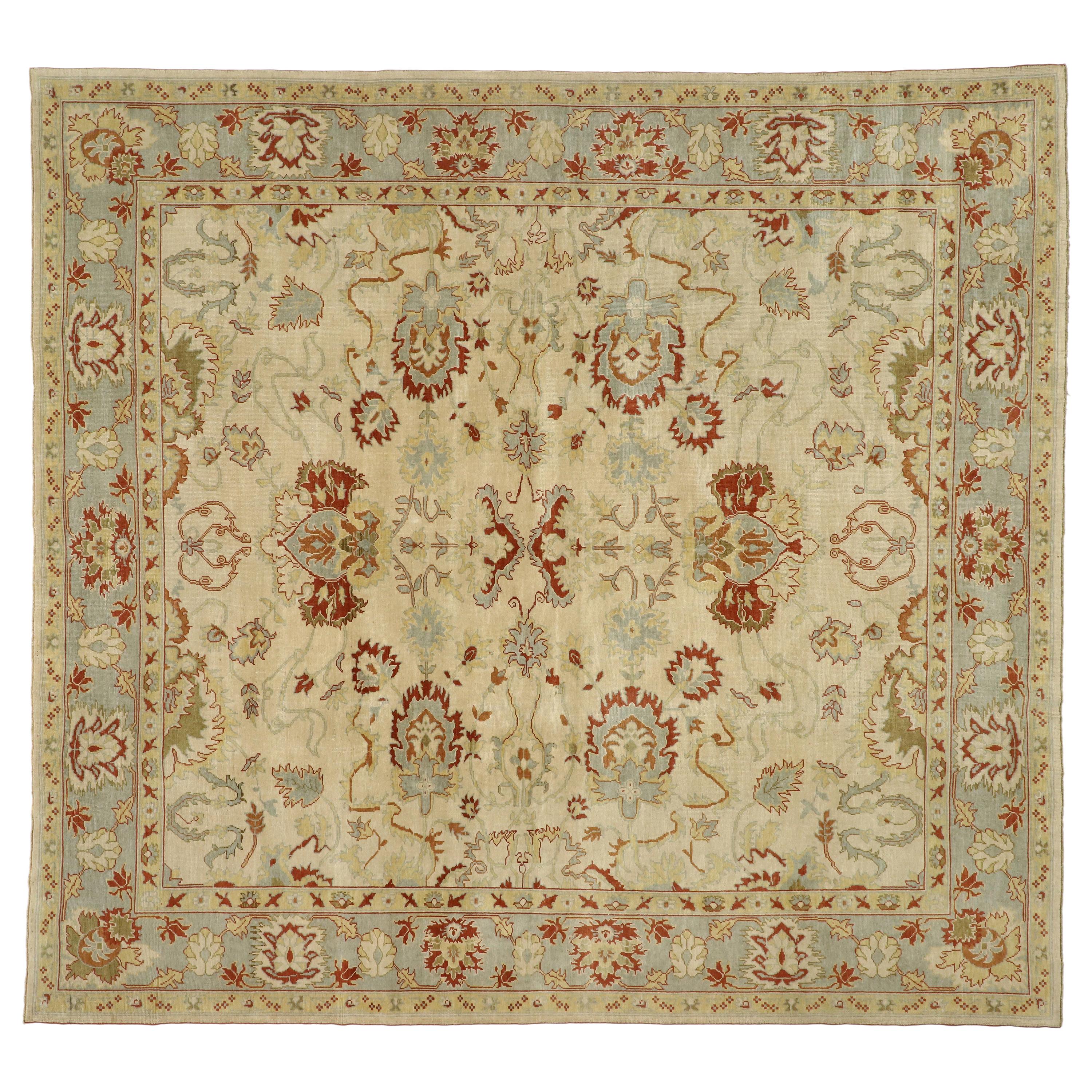 New Contemporary Turkish Oushak Rug with Modern Transitional Style