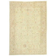 New Contemporary Turkish Oushak Rug with Modern Transitional Style
