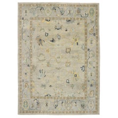 New Contemporary Turkish Oushak Rug with Modern Transitional Style