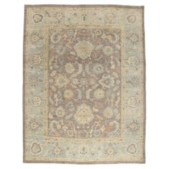 New Contemporary Turkish Oushak Rug with Modern Transitional Style (Nouveau tapis turc contemporain Oushak de style moderne et transitionnel)
