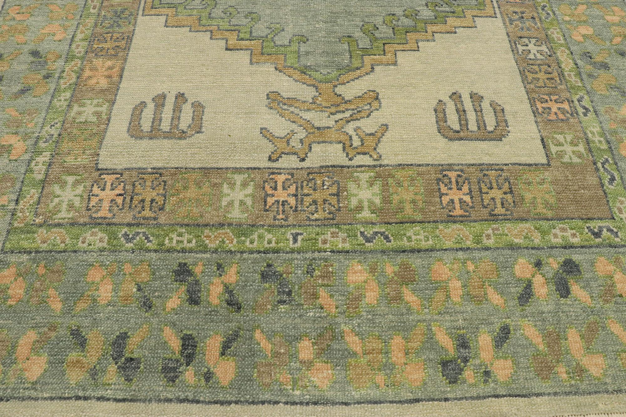 New Contemporary Turkish Oushak Rug with Modern Tribal Boho Chic Style In New Condition For Sale In Dallas, TX