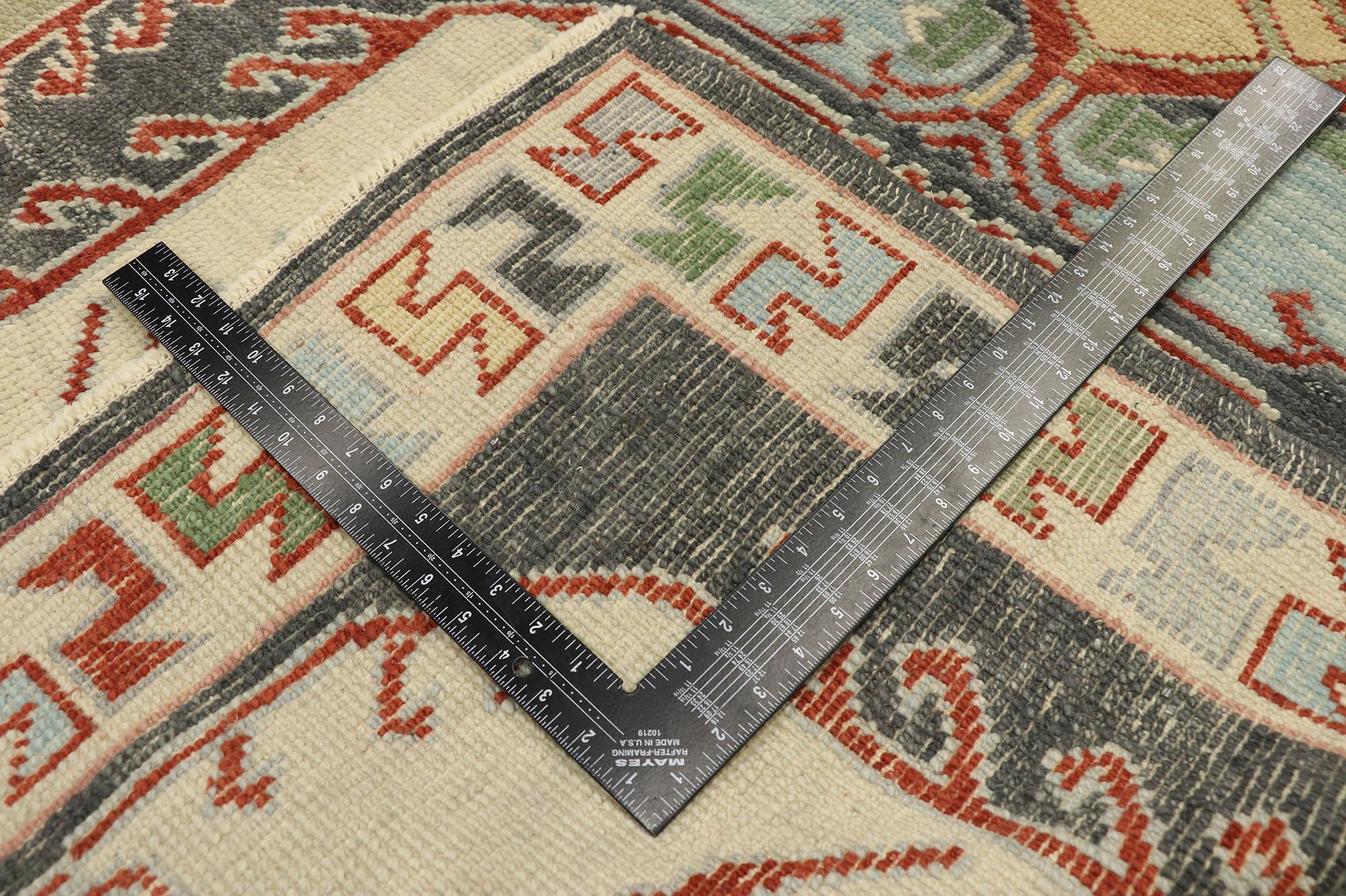 Wool New Contemporary Turkish Oushak Rug with Modern Tribal Boho Chic Style