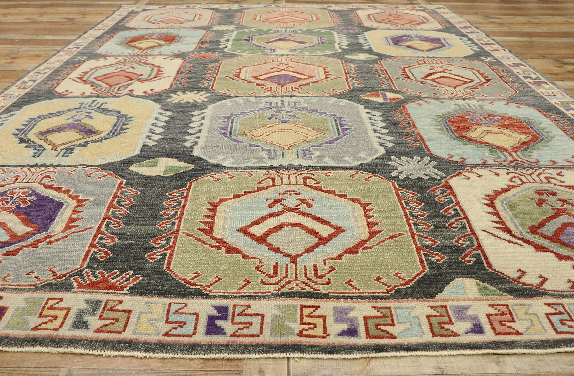 New Contemporary Turkish Oushak Rug with Modern Tribal Boho Chic Style 2