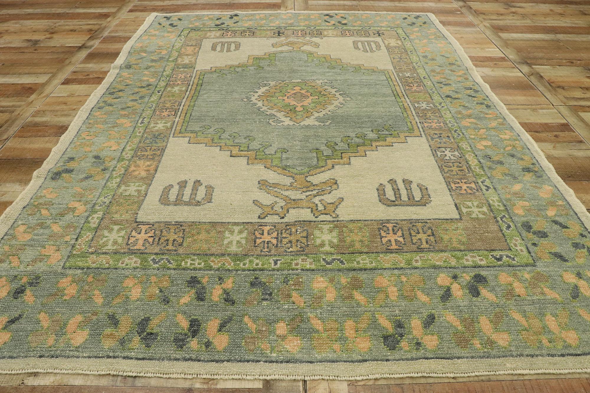 New Contemporary Turkish Oushak Rug with Modern Tribal Boho Chic Style For Sale 3