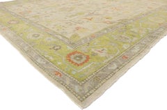 New Contemporary Turkish Oushak Rug with Modern Tropical Coastal Style