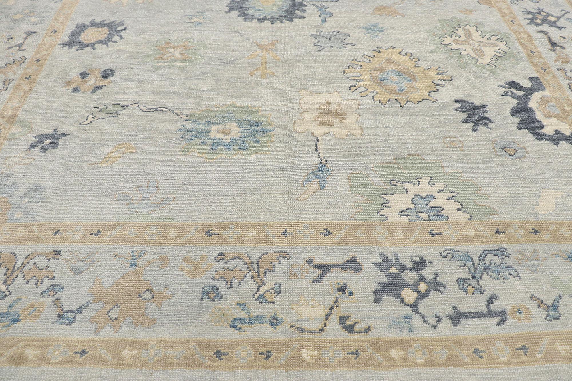 New Contemporary Turkish Oushak Rug with Parisian Style For Sale 1