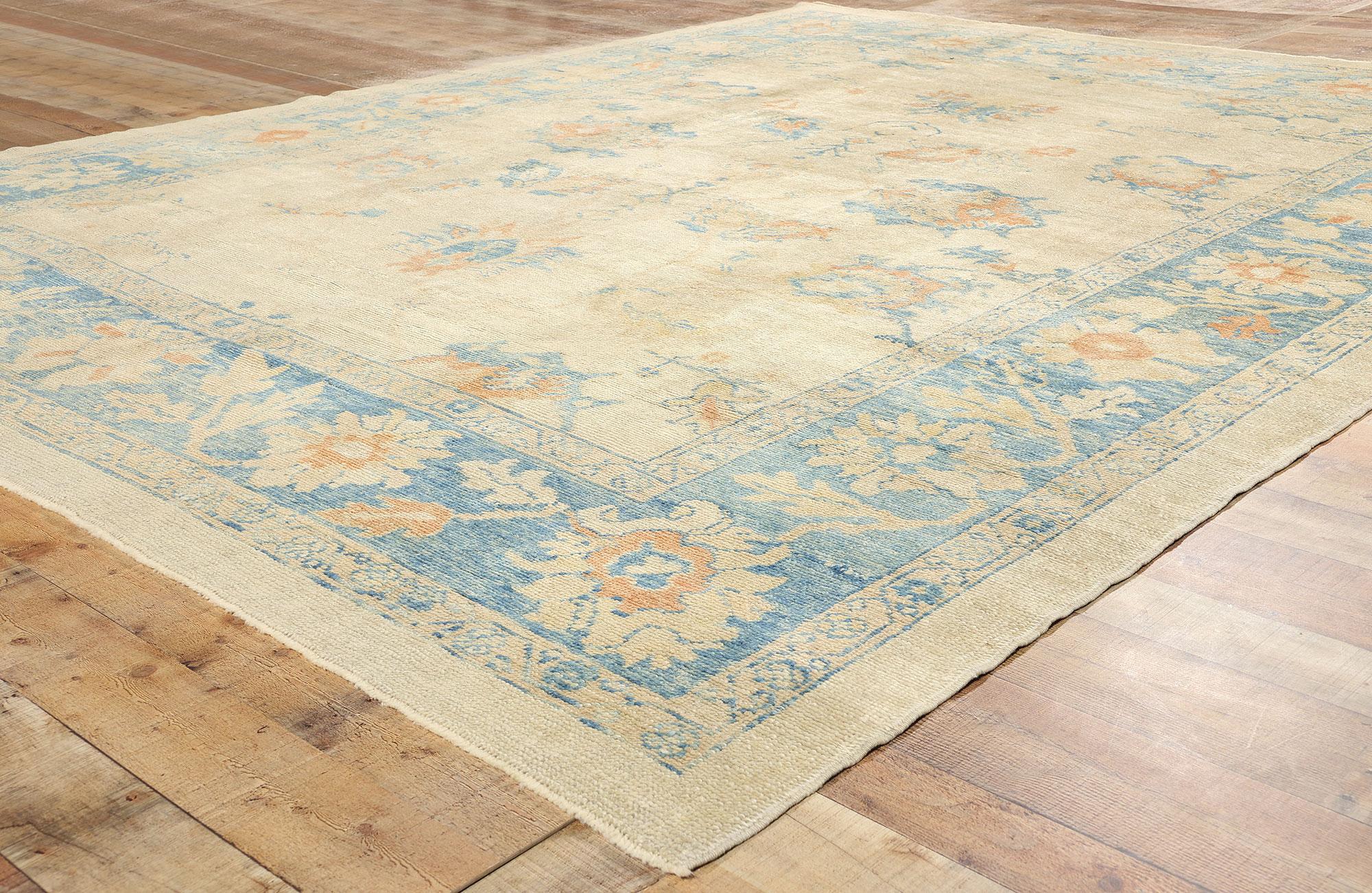 New Contemporary Turkish Oushak Rug with Rustic Coastal Style For Sale 2