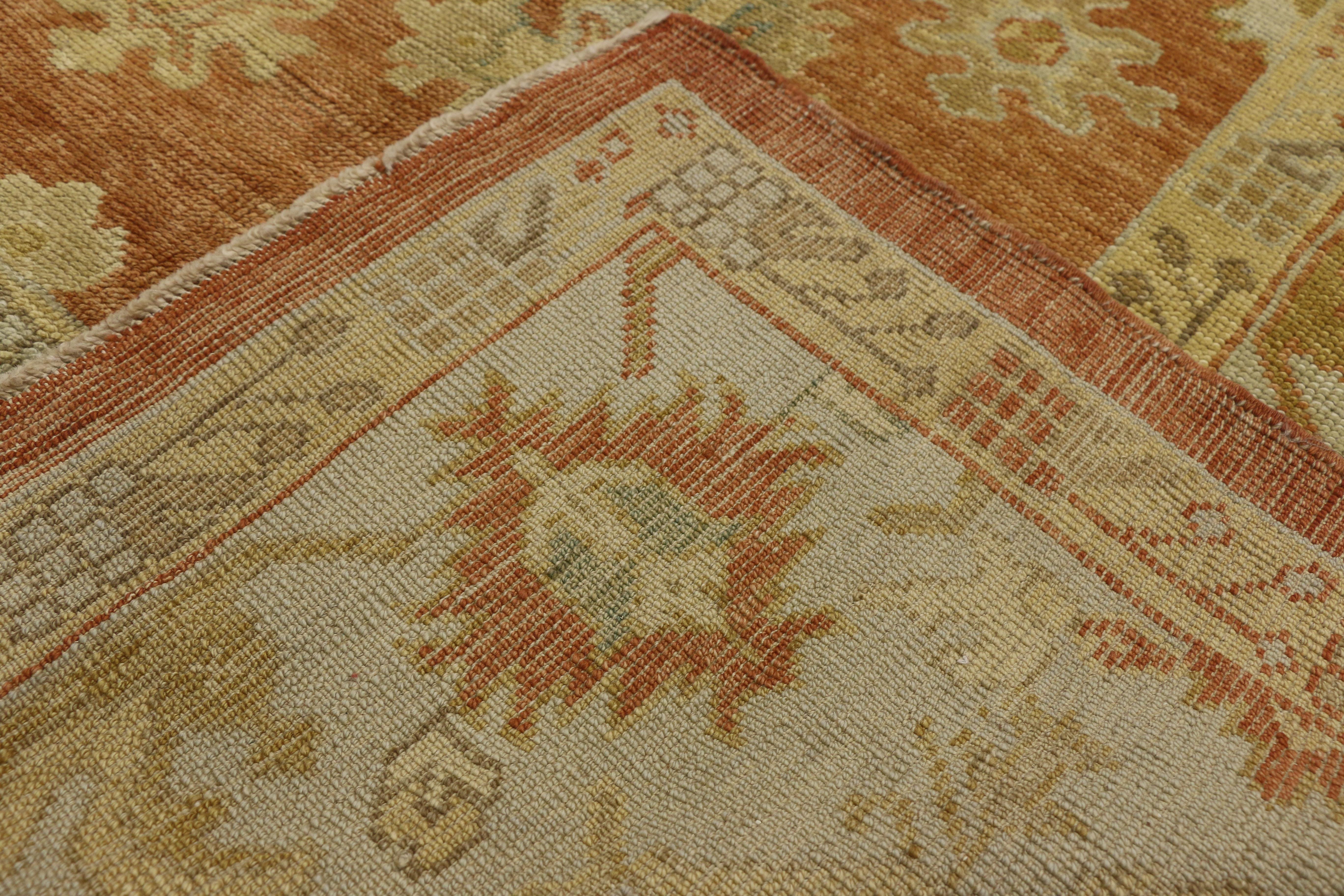 New Contemporary Turkish Oushak Rug with Rustic Tuscan Style In New Condition For Sale In Dallas, TX