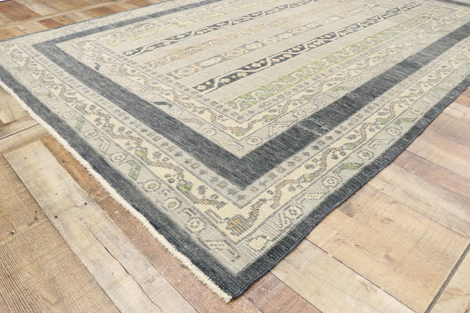 New Contemporary Turkish Oushak Rug with Transitional Modern Style For Sale 1