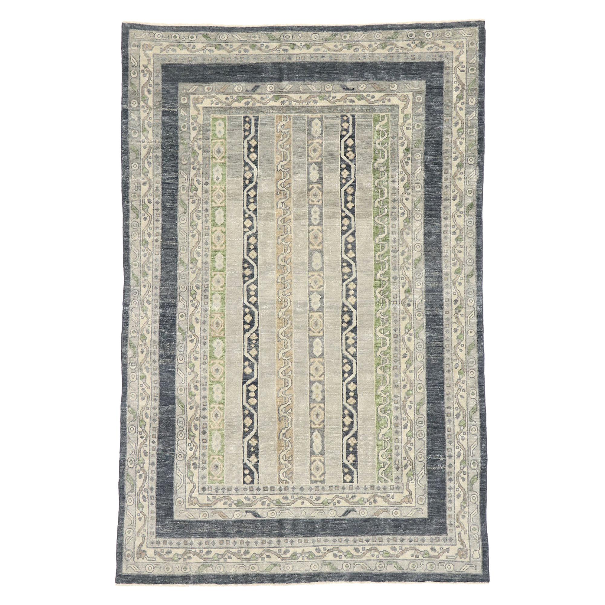 New Contemporary Turkish Oushak Rug with Transitional Modern Style For Sale