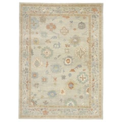 New Contemporary Turkish Oushak Rug with Transitional Modern Style