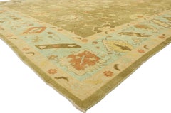 New Contemporary Turkish Oushak Rug with Transitional Style and Modern Colors