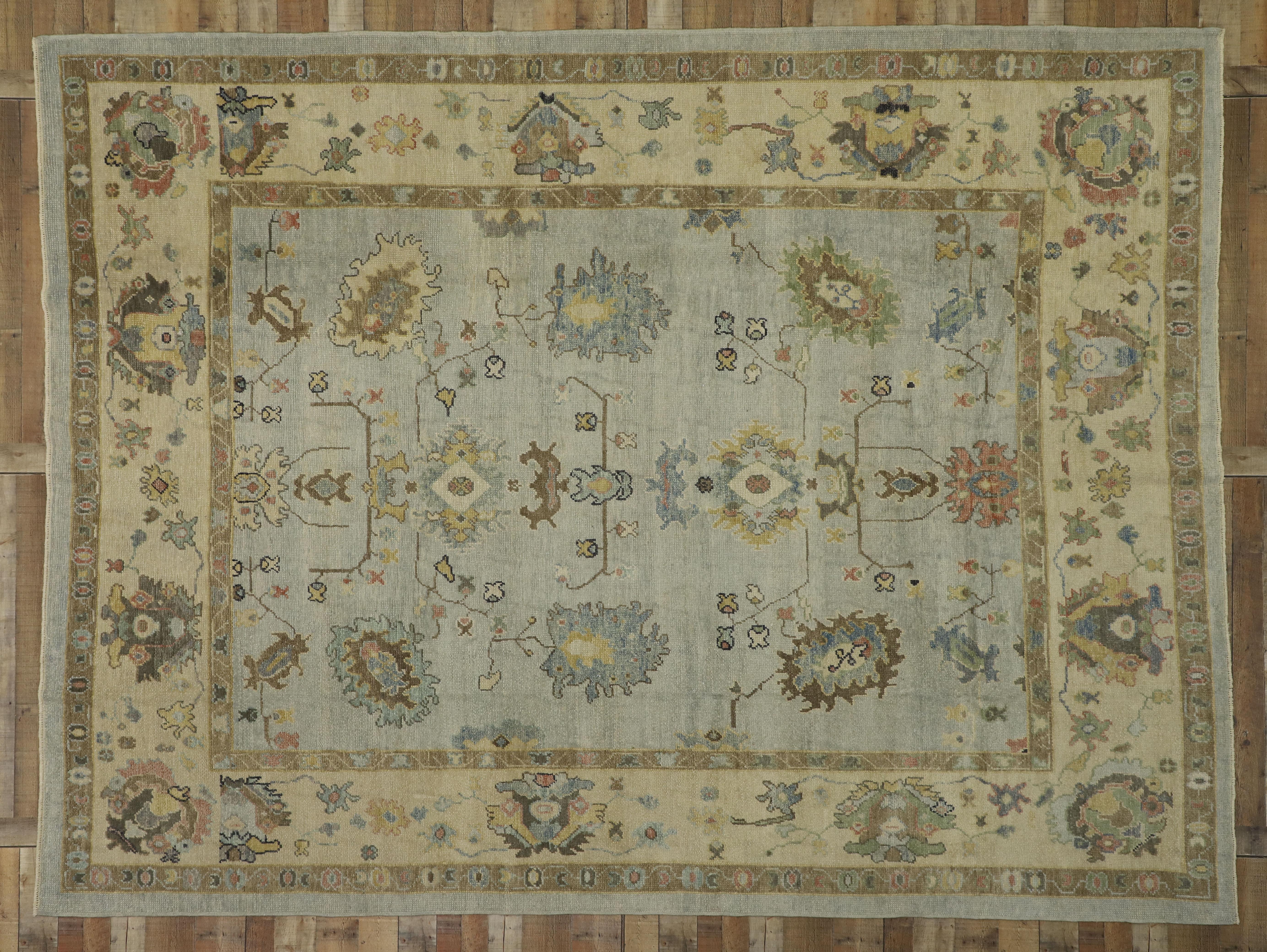 New Contemporary Turkish Oushak Rug with Transitional Style 5
