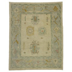 New Contemporary Turkish Oushak Rug with Transitional Style