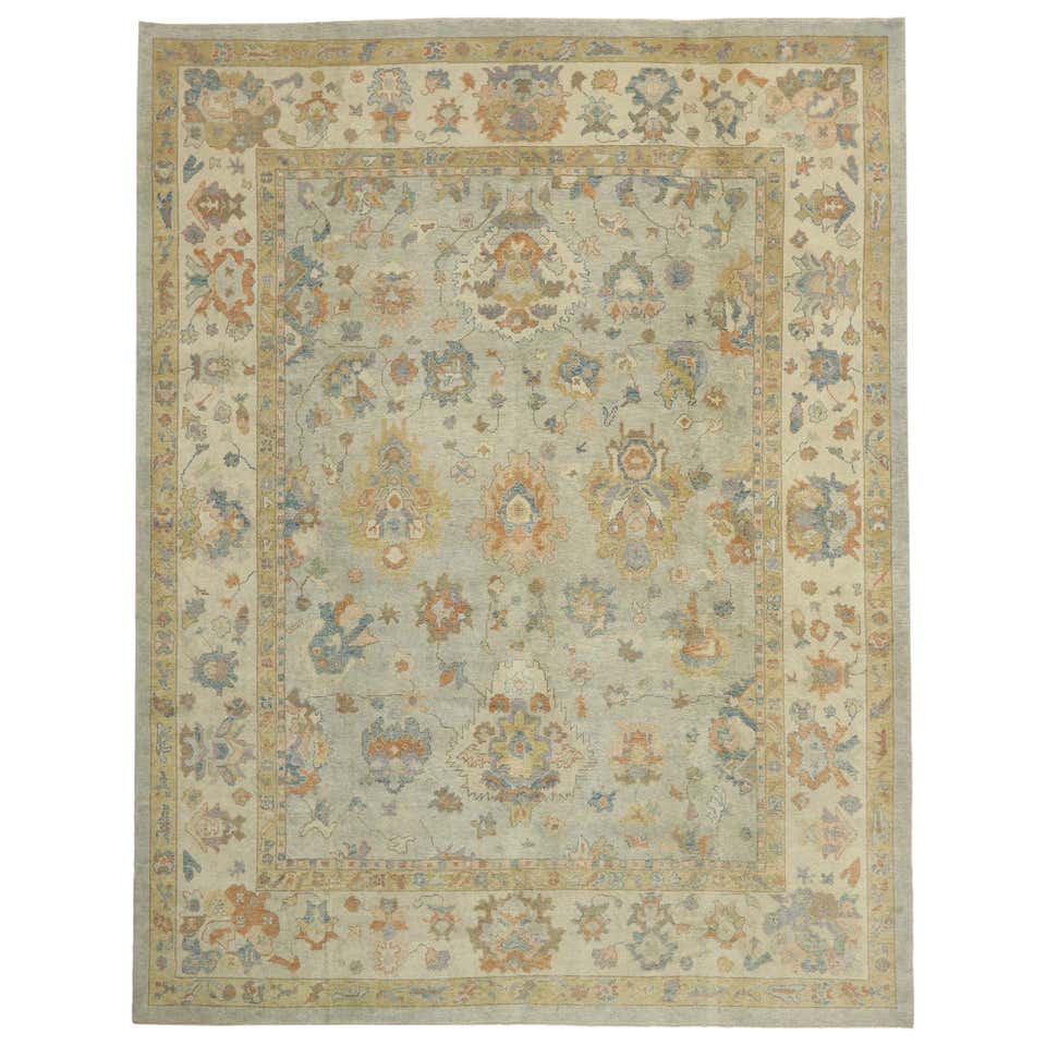Compentary Style Rug Contemporary Silk Area Rug with Heriz Pattern and Arts and Craft ...